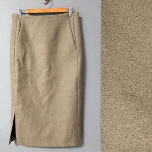 NWOT Zara Studio Limited Edition Tan Wool Blend Pencil Skirt. Size X-Small